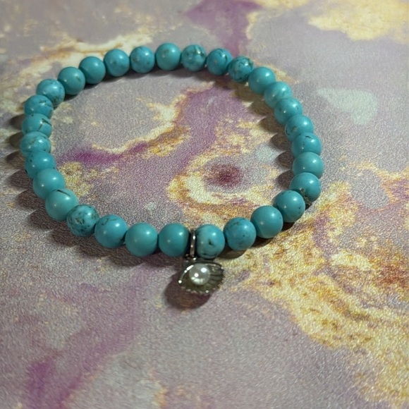 Two Turquoise Beaded Bracelets with Charms - Picture 4 of 5